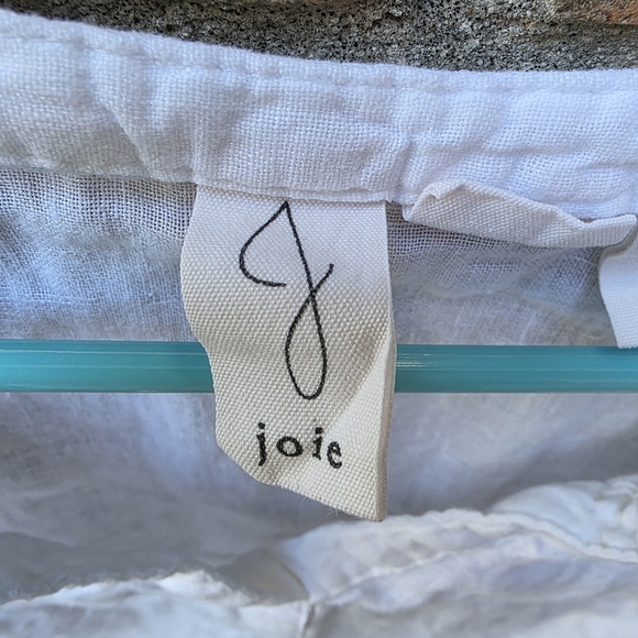 Joie 100% Linen Ivory Pintuck Blouse - Picture 8 of 12